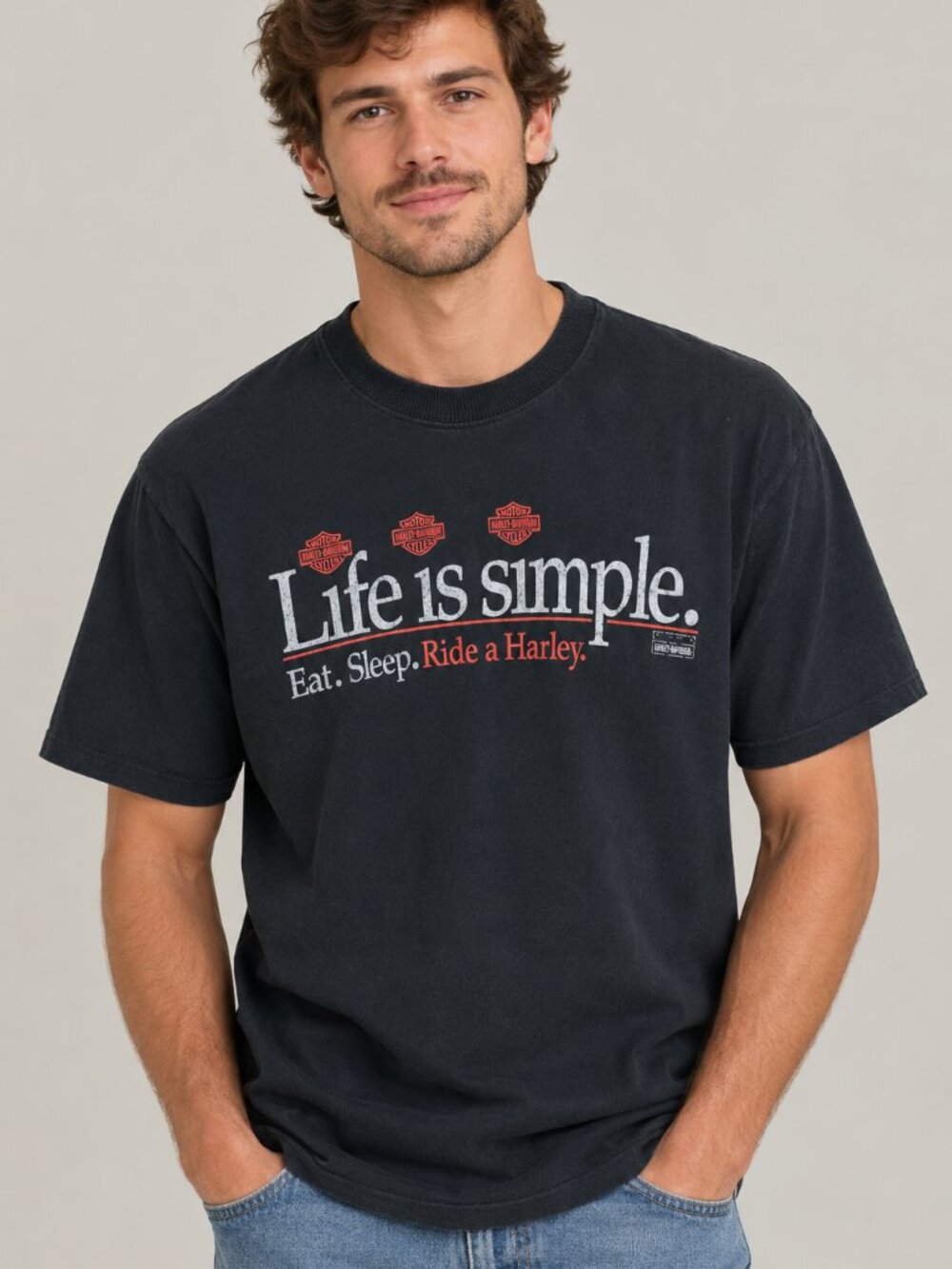 Vintage Life Is Simple Harley Davidson T-shirt